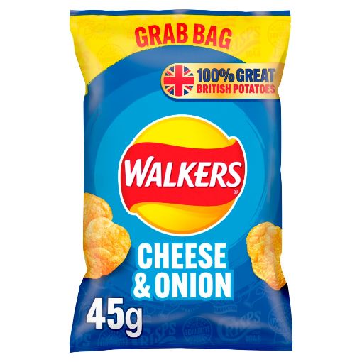 Picture of Walkers Cheese & Onion Crisps Grab Bag 45g