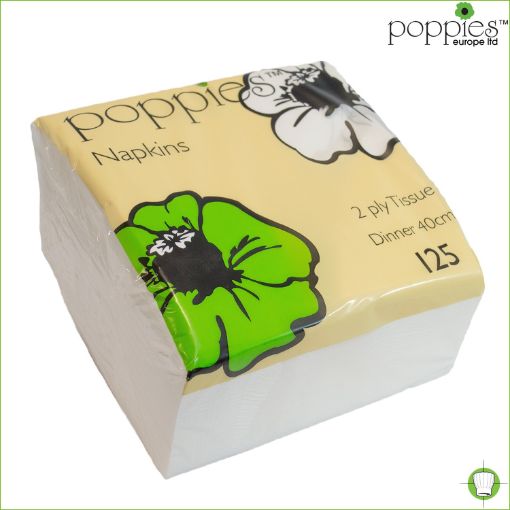 Picture of Napkins White 40cm 2 ply  (pk 125)
