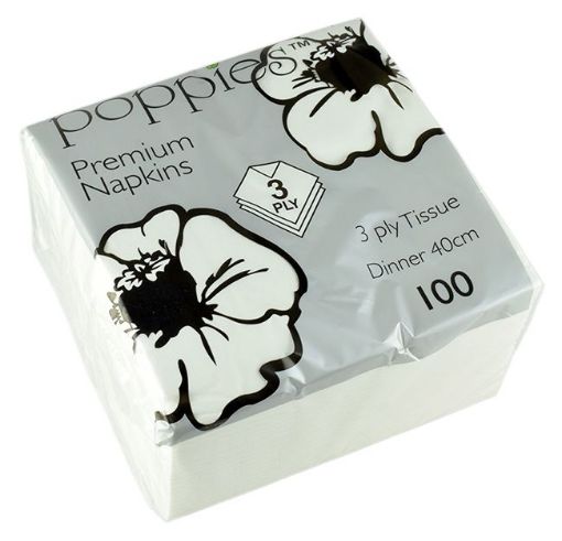 Picture of Napkins White 40cm 3ply Box 1000