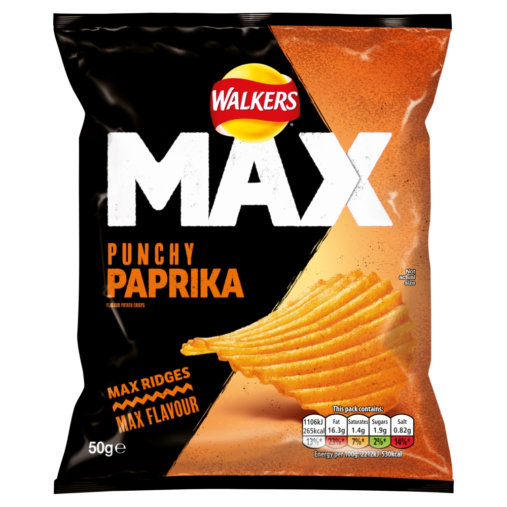 Mr Scratchings. Walkers Max Punchy Paprika Crisps 50g