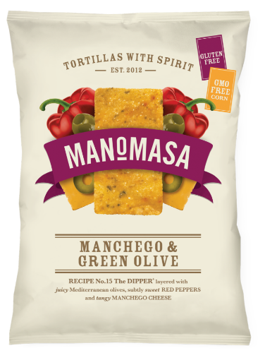 Picture of  Manomasa Manchego & Green Olive Tortilla Chips  40g