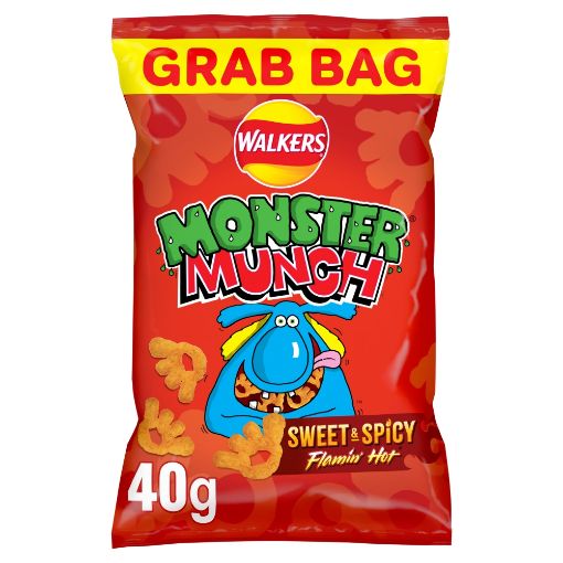 Picture of Walkers Monster Munch Sweet & Spicy Flamin' Hot Snacks 35 x 40g