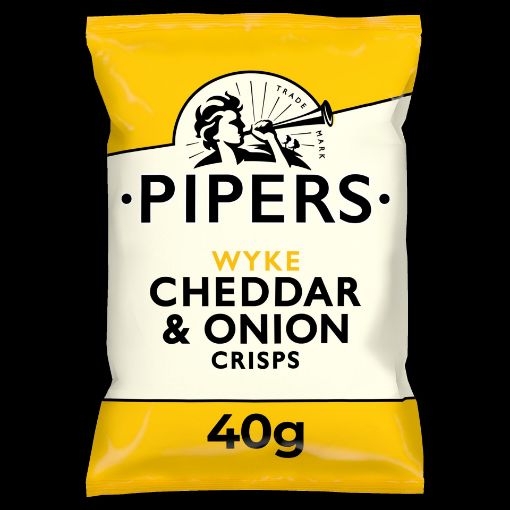 Picture of Pipers Wyke Cheddar & Onion Crisps 24 x 40g